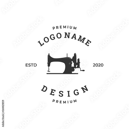 sewing machine logo concept, textile industry design template