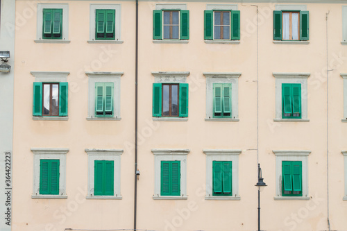 Houses in Livorno on the Ligurian Sea on the western coast of Tuscany, Italy