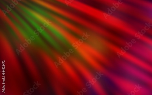Dark Green, Red vector background with straight lines. Colorful shining illustration with lines on abstract template. Pattern for ads, posters, banners.