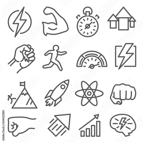 Power line icons on white background