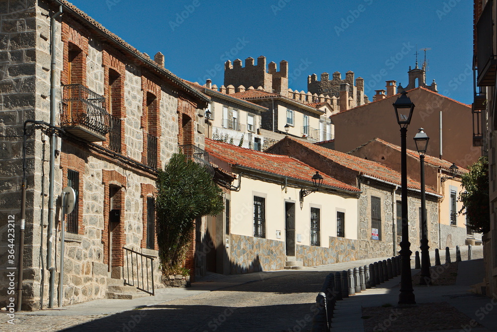 Residential houses in old town of Avila,Castile and Leon,Spain,Europe
