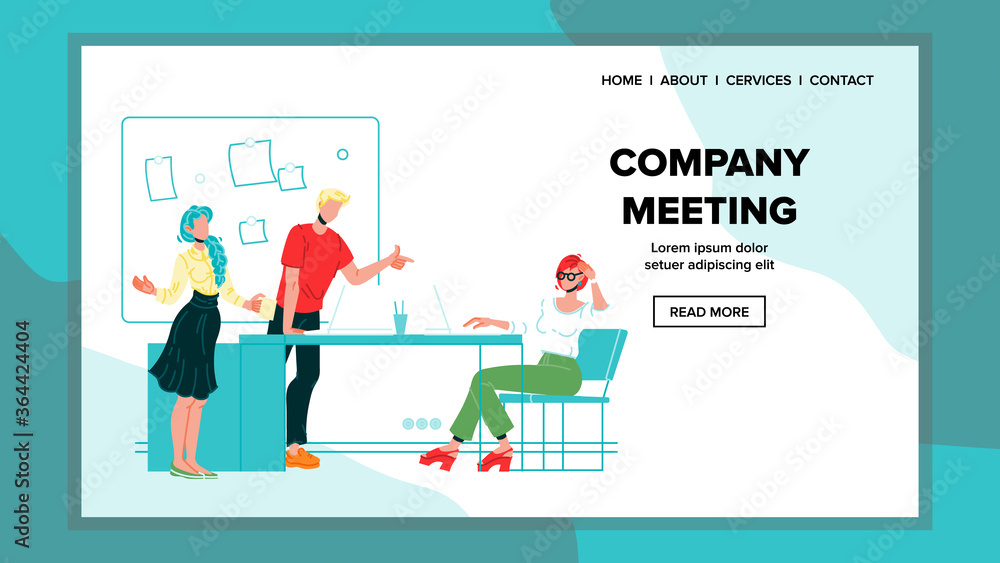Company Meeting, Briefing Or Conference Vector Illustration
