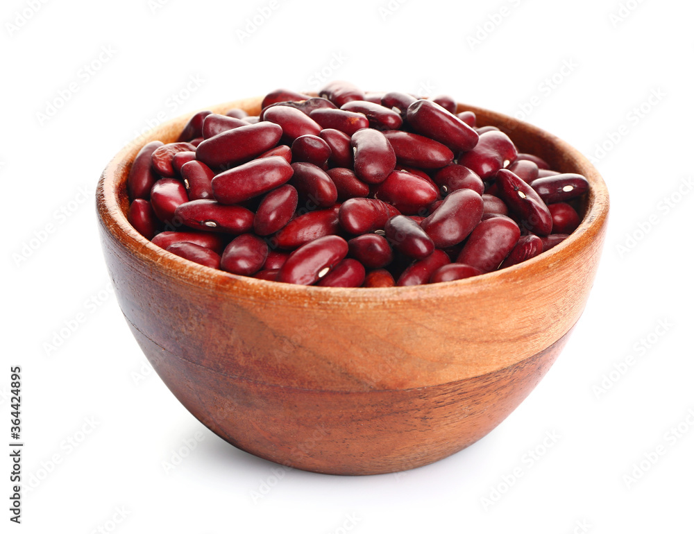 Bowl with raw beans on white background Bowl with raw beans on white background