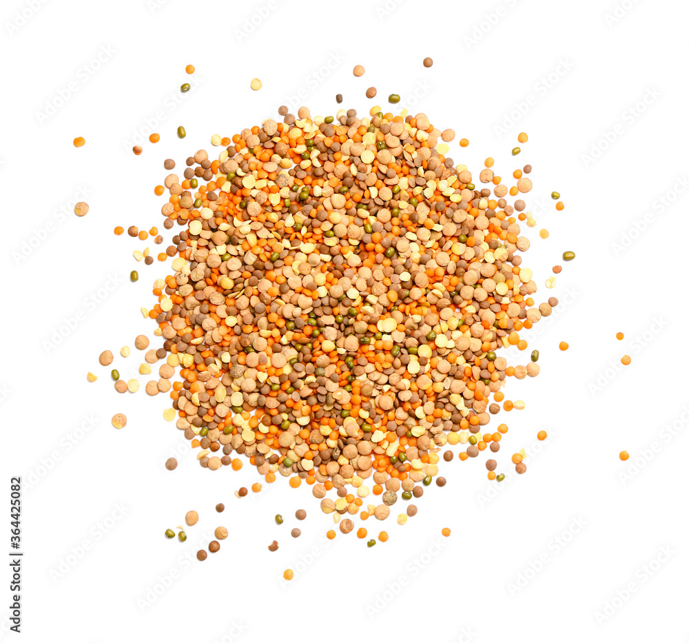 Heap of raw legumes on white background Heap of raw legumes on white background