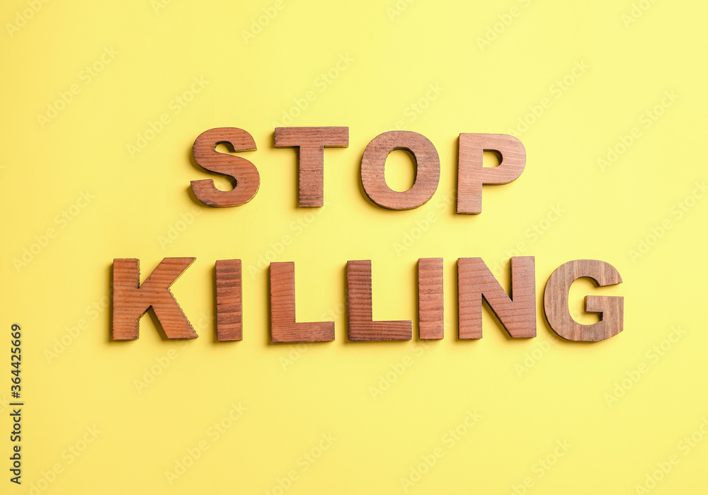 Text STOP KILLING on color background. Stop racism Text STOP KILLING on color background. Stop racism
