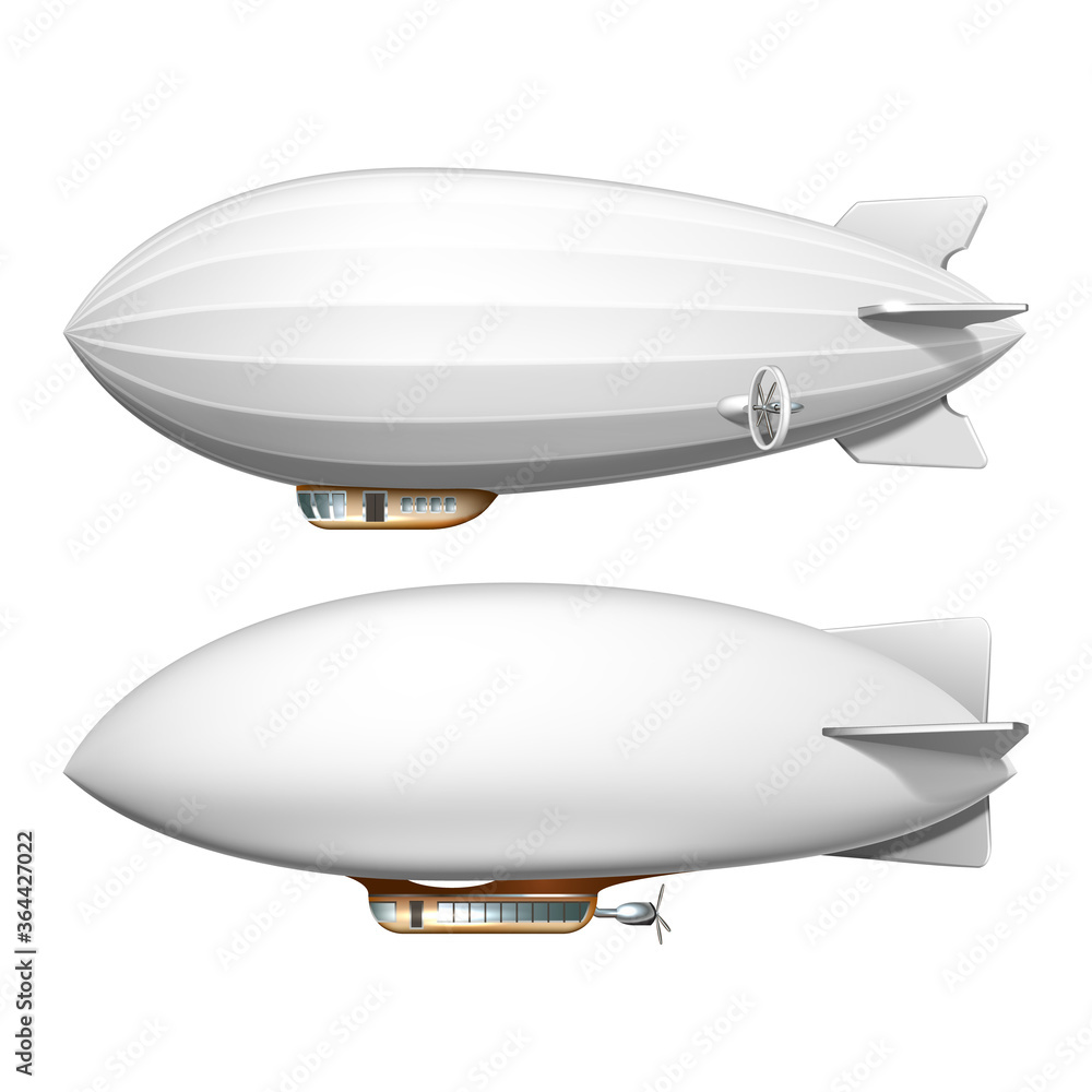 Blimp Blank Helium Airship Transport Set Vector Blimp Blank Helium Airship Transport Set Vector