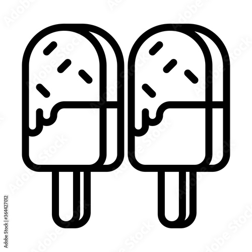 birthday or new born baby related kulfi or ice cream toping with chocolate vectors in lineal style,