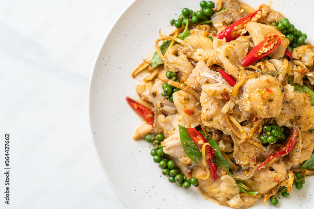 stir fried holy basil with fish and herb stir fried holy basil with fish and herb