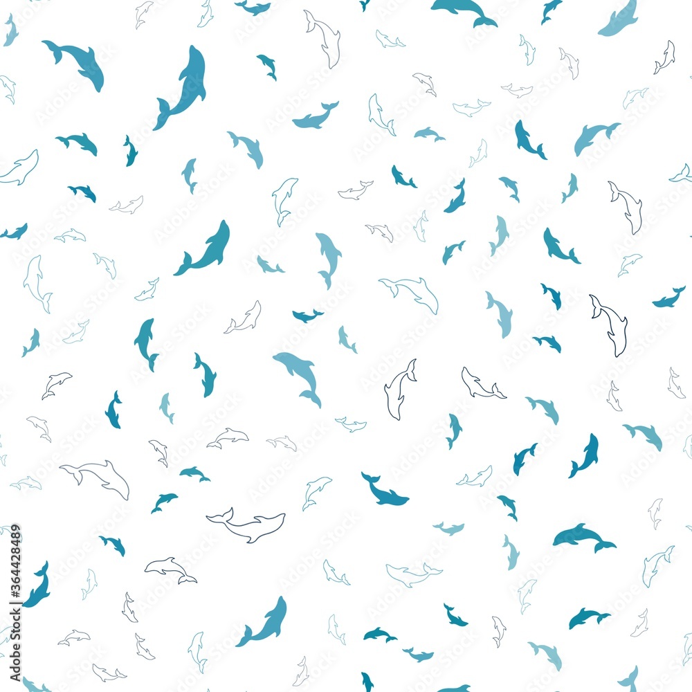 Dark BLUE vector seamless background with dolphins. Shining illustration of colorful gradient sea dolphins. Template for natural magazines. Dark BLUE vector seamless background with dolphins. Shining illustration of colorful gradient sea dolphins. Template for natural magazines.