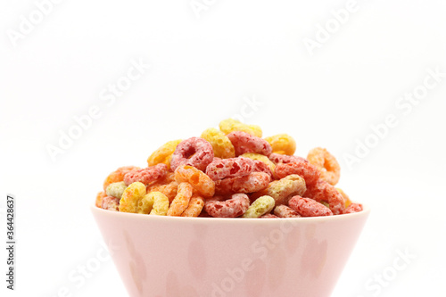 colorful cereal and milk 