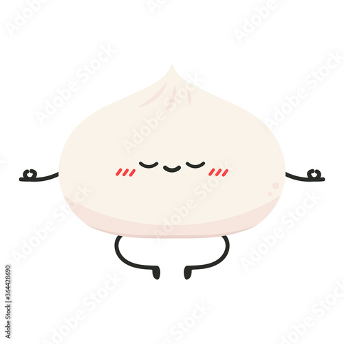 Bao character design. Steamed Bun character. Steamed Bun vector. Steamed Bun on white background. 
