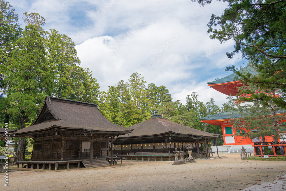 Kongobuji Temple in Koya, Wakayama, Japan. Mount Koya is UNESCO World Heritage Site- Sacred Sites and Pilgrimage Routes in the Kii Mountain Range.