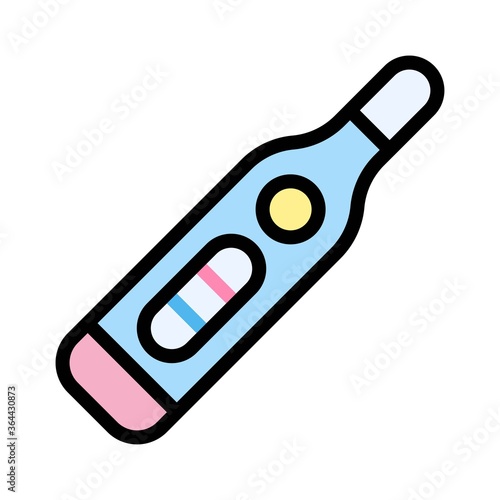 baby shower related medical thermometer for baby temperature check vector with editable stroke,