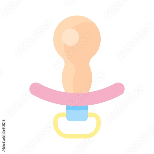 baby shower related nipple or dummy for small kid or children vector in flat style,