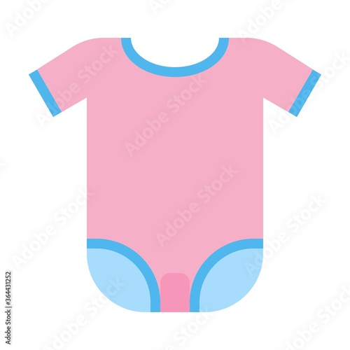 baby shower related small baby dress or cloth wear vector in flat style,