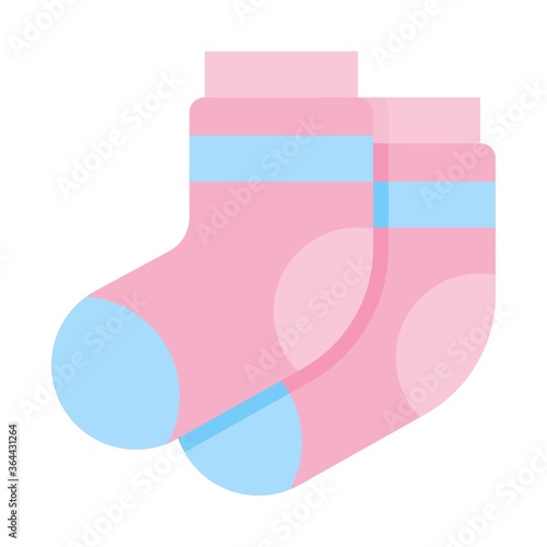 baby shower related cute small baby socks for winter vector in flat style,