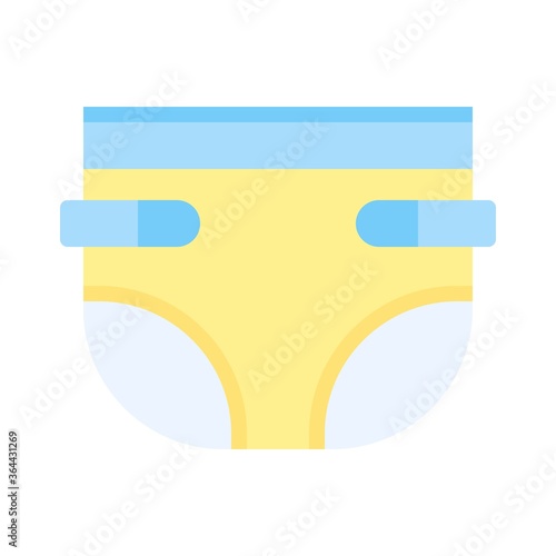 baby shower related cute small baby pamper with strips vector in flat style,