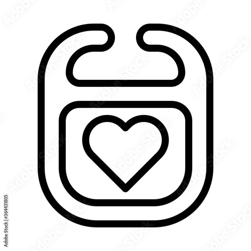 baby shower related small kid or children food wear or cloth with heart vector in lineal style,
