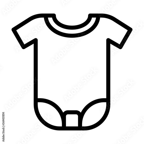 baby shower related small baby dress or cloth wear vector in lineal style,