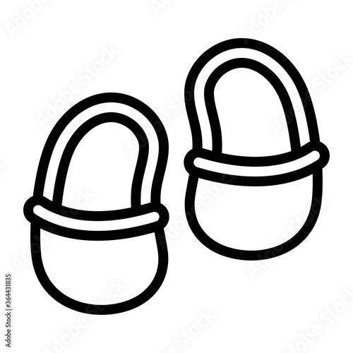 baby shower related small baby shoe or foot wear vector in lineal style,