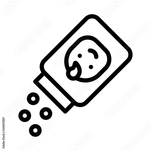 baby shower related baby face on small children or baby powder bottle with heart vector in lineal style,