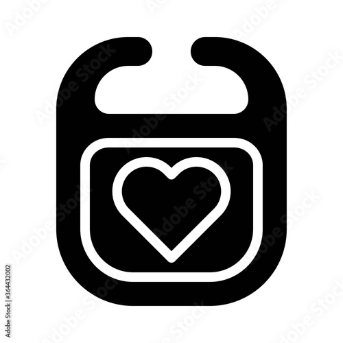 baby shower related small kid or children food wear or cloth with heart vector in solid design,