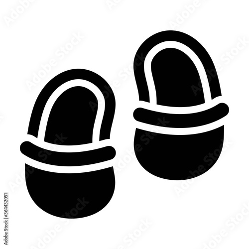 baby shower related small baby shoe or foot wear vector in solid design,