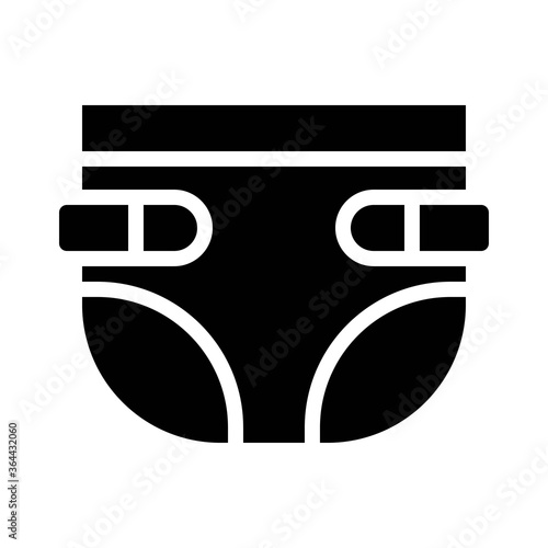 baby shower related cute small baby pamper with strips vector in solid design,