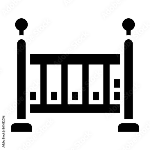 baby shower related small baby crib or bedroom vector in solid design,