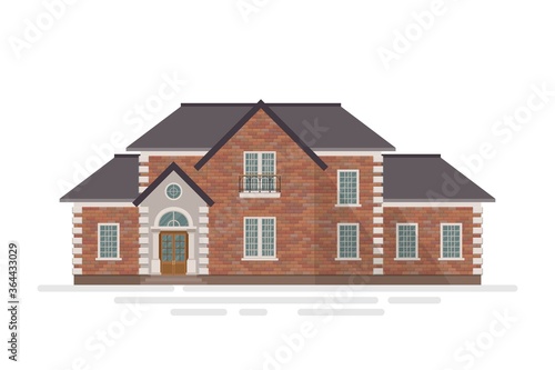 Brick house building vector illustration isolated on white background © Ovidiu