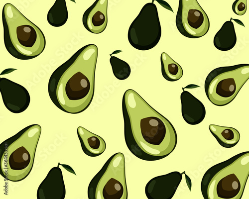 Fresh avocado seamless pattern texture for background. vector illustration.