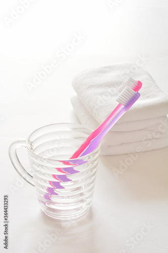 Toothbrush in a plastic mug
