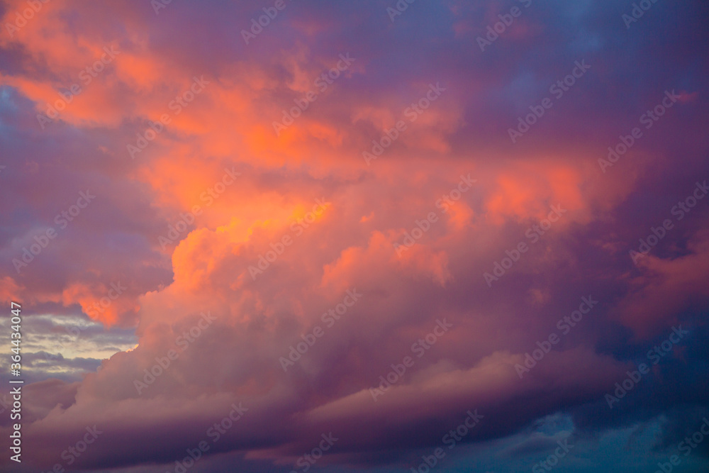 A cloud in orange in the sky
