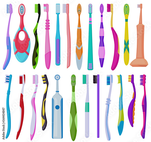 Toothbrush cartoon vector set illustration of icon.Cartoon vector collection icon brush of tooth. Isolated illustration of set toothbrush on white background.