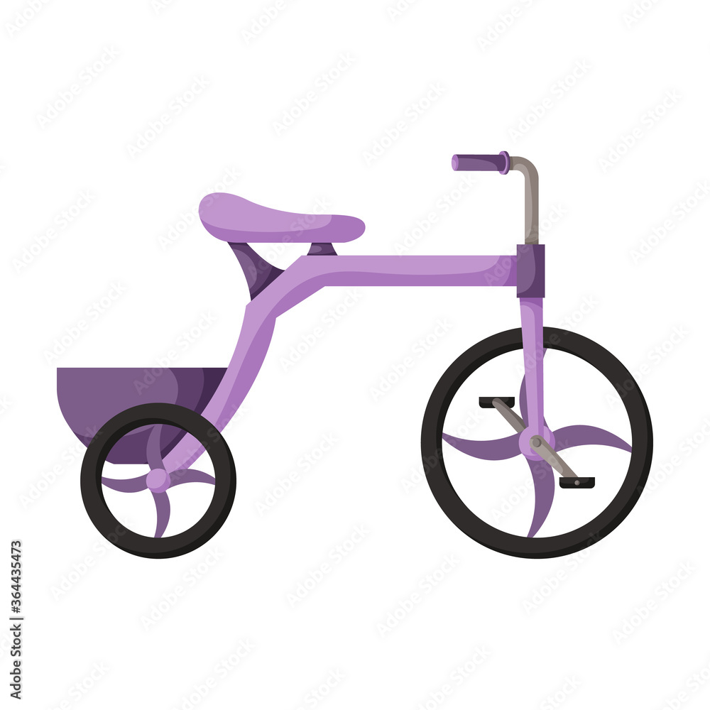 Child bicycle isolated cartoon icon. Vector illustration children bike on white background. Vector cartoon icon child bicycle. Child bicycle isolated cartoon icon. Vector illustration children bike on white background. Vector cartoon icon child bicycle.