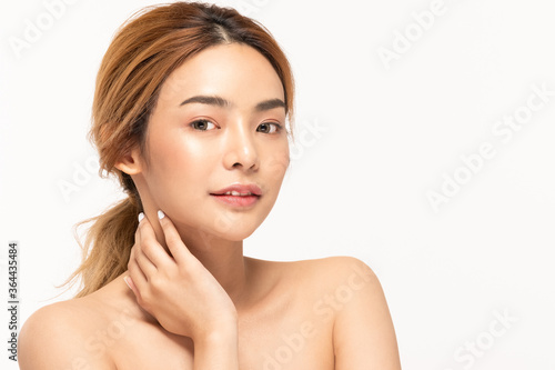 Beauty asian women portrait face with skin care healthy and skin.