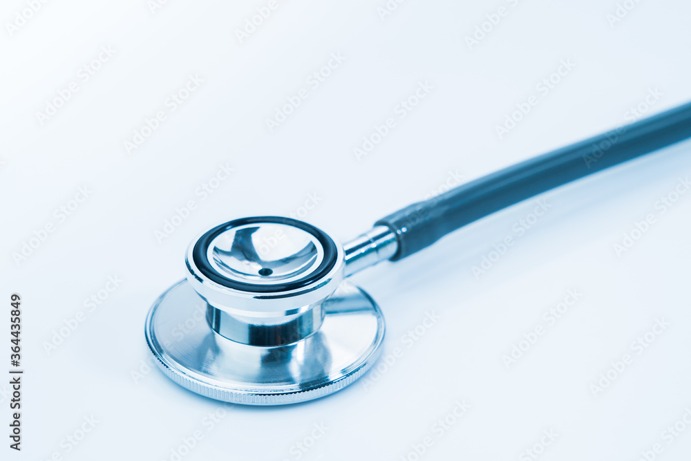 Medical stethoscope for doctor checkup on table Medical stethoscope for doctor checkup on table