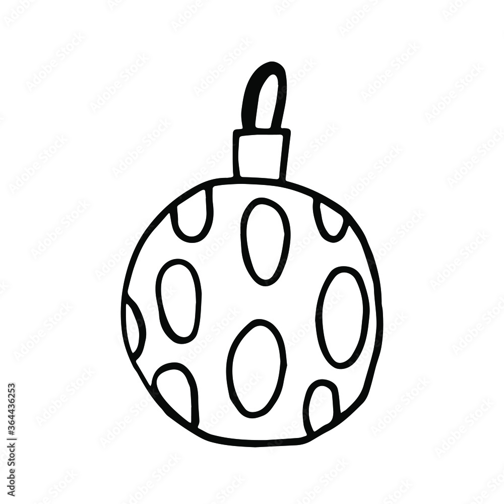 Christmas ball ornament. Doodle vector clip art. Christmas ball ornament. Doodle vector clip art.
