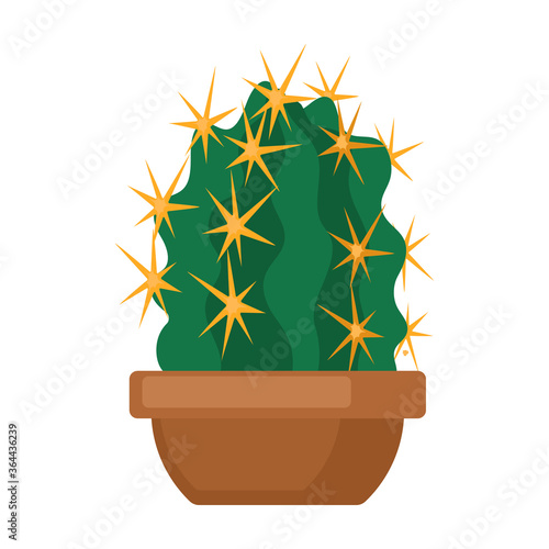Houseplant cacti vector cartoon icon. Vector illustration cactus on white background. Isolated cartoon illustration icon houseplant cacti.