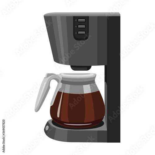 Coffee machine vector cartoon icon.Isolated illustration cartoon icon maker espresso. Vector illustration coffee machine on white background.