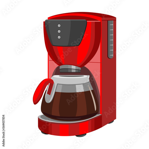 Coffee machine vector cartoon icon.Isolated illustration cartoon icon maker espresso. Vector illustration coffee machine on white background.