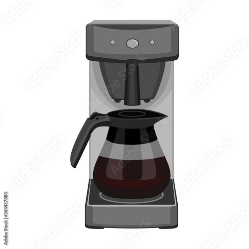 Coffee machine vector cartoon icon.Isolated illustration cartoon icon maker espresso. Vector illustration coffee machine on white background.
