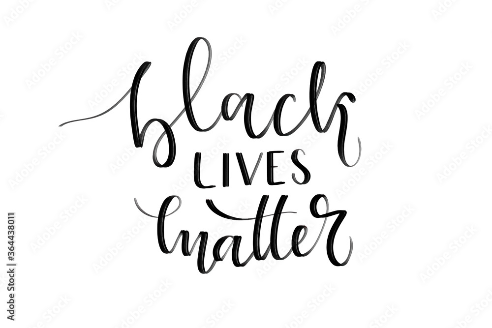 Vector isolated handwritten calligraphy of Black Lives Matter on the white background. Concept of equality and justice.