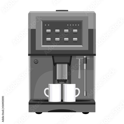Coffee machine vector cartoon icon.Isolated illustration cartoon icon maker espresso. Vector illustration coffee machine on white background.
