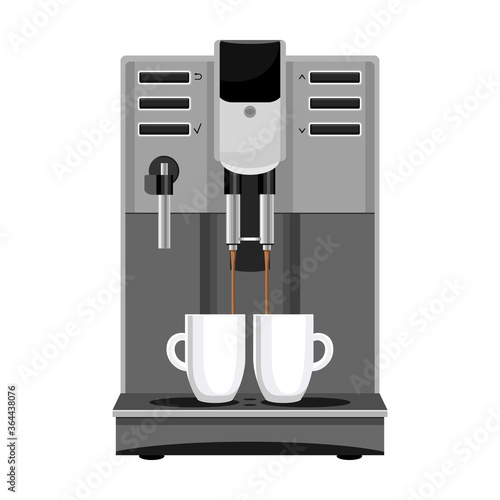 Coffee machine vector cartoon icon.Isolated illustration cartoon icon maker espresso. Vector illustration coffee machine on white background.