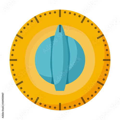 Kitchen timer vector cartoon icon. Vector illustration oven stopwatch on white background. Isolated cartoon illustration icon kitchen timer.