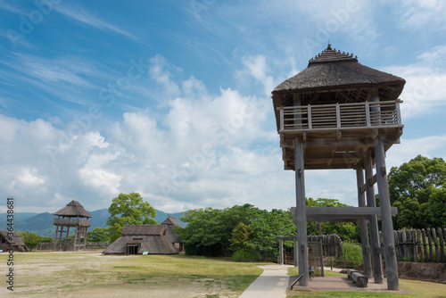 Yoshinogari Historical Park in Yoshinogari, Saga, Japan. a large and complex Yayoi archaeological site and dates to between the 3rd century BC and the 3rd century AD. photo