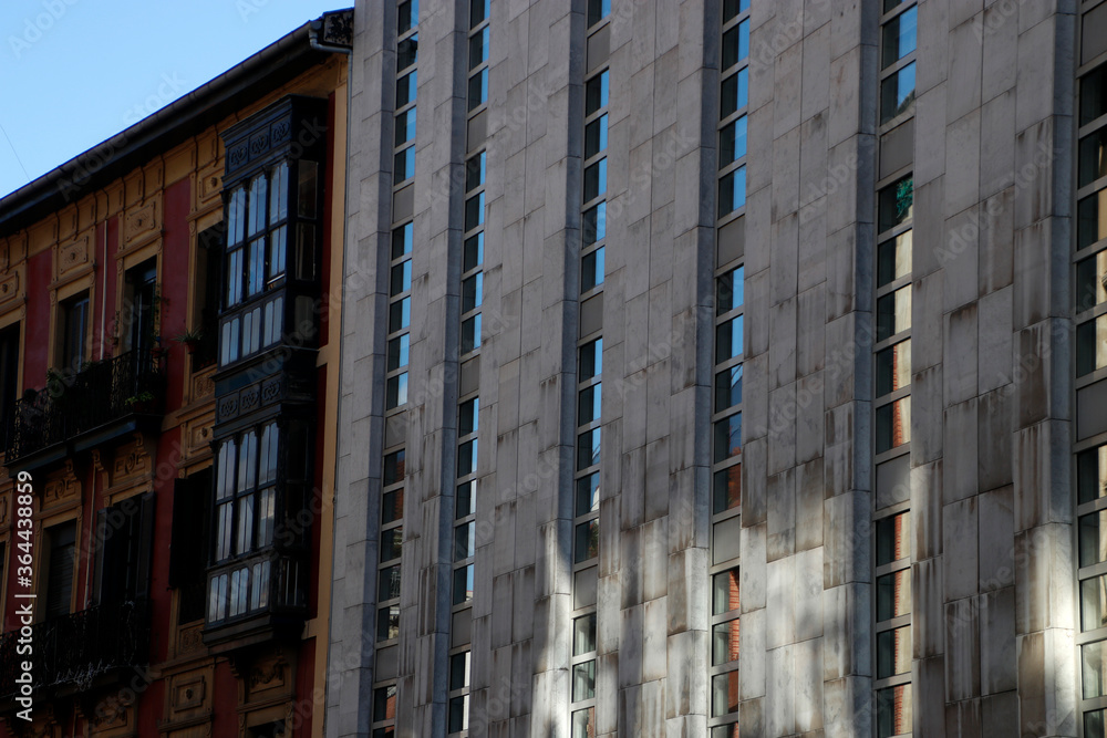 Facade of a modern building in the downtown of BIlbao Facade of a modern building in the downtown of BIlbao