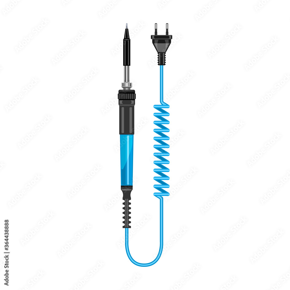 Soldering iron isolated cartoon icon. Vector illustration solder on white background. Vector cartoon illustration icon soldering iron. Soldering iron isolated cartoon icon. Vector illustration solder on white background. Vector cartoon illustration icon soldering iron.