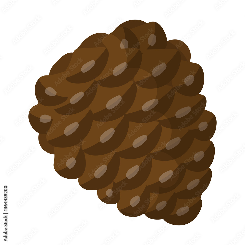 Cone pine isolated cartoon icon. Vector illustration spruce pinecone on white background. Vector cartoon illustration icon cone pine. Cone pine isolated cartoon icon. Vector illustration spruce pinecone on white background. Vector cartoon illustration icon cone pine.